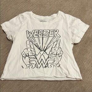 Urban Outfitters White Graphic Crop Top